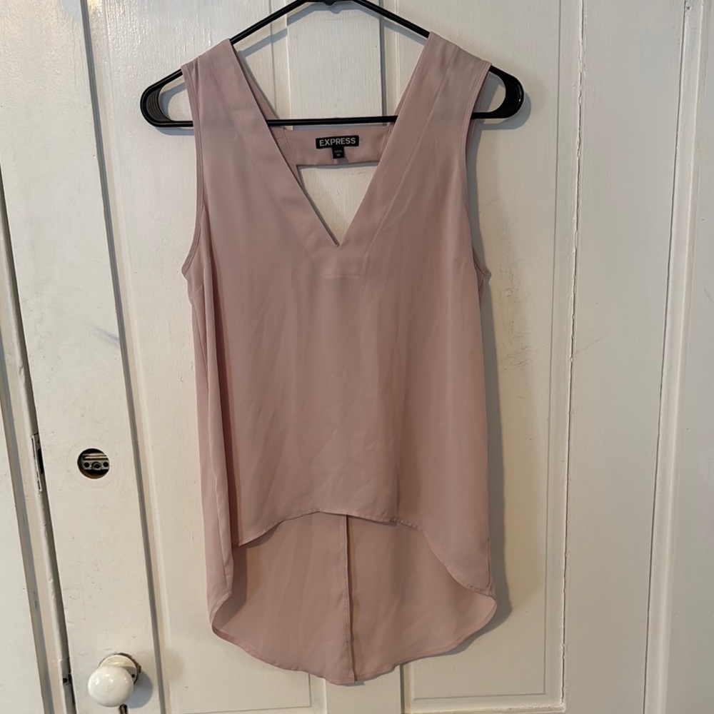 Express Pink Sleeveless V-Neck Blouse